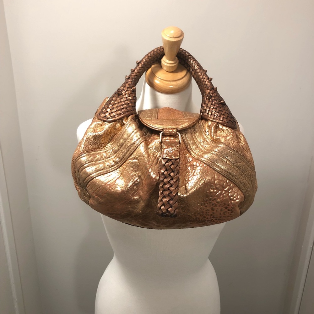 Fendi Mini Rose Gold Nappa Leather Spy Bag